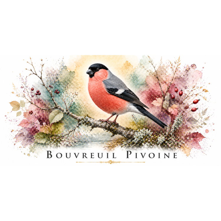 Mug Bouvreuil pivoine – Île-de-France – Collection La Faune des Régions