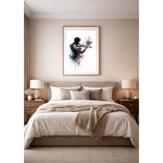 Illustration artistique contemporaine – L’âme du violon en mouvement