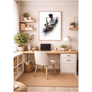 Illustration artistique saxophone – Souffle du jazz