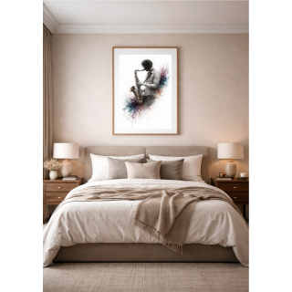 Illustration artistique saxophone – Souffle du jazz