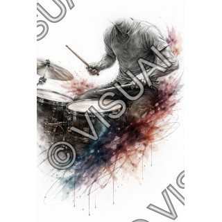 Illustration artistique batterie – Pulsation rythmique contemporaine