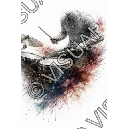 Illustration artistique batterie – Pulsation rythmique contemporaine
