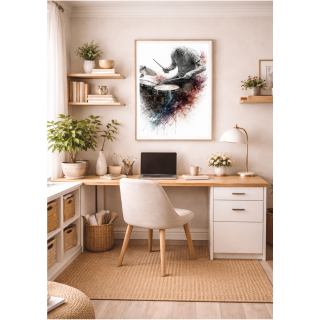 Illustration artistique batterie – Pulsation rythmique contemporaine