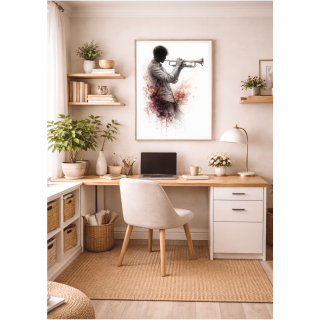 Illustration artistique trompette – Appel de la trompette expressive