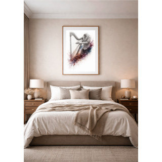 Illustration artistique harpe – Murmure de la harpe contemporaine