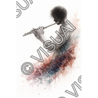 Illustration artistique flûte – Souffle de la flûte contemporaine