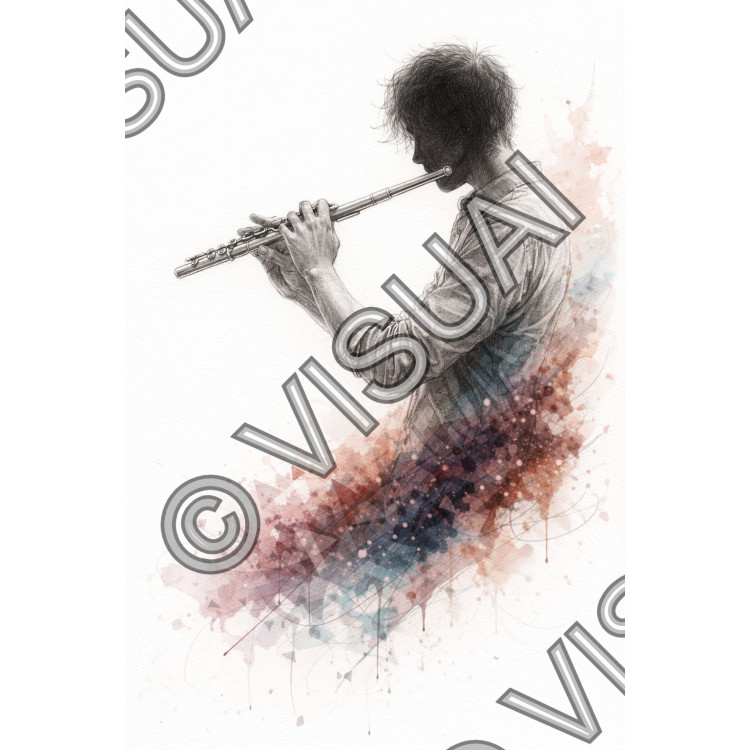 Illustration artistique flûte – Souffle de la flûte contemporaine