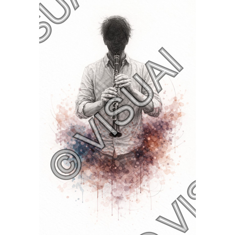 Illustration artistique clarinette – Voix de la clarinette expressive