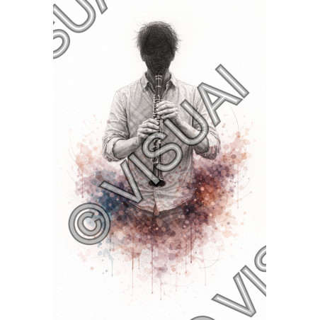 Illustration artistique clarinette – Voix de la clarinette expressive