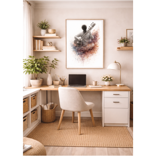 Illustration artistique de sitar – Résonance du sitar