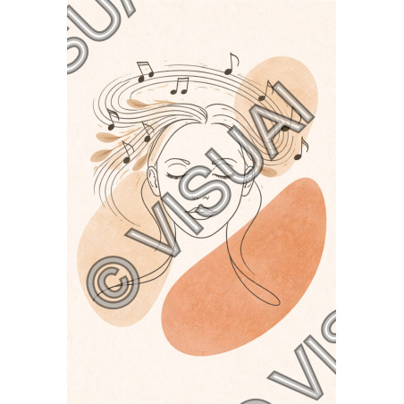 Illustration musique intérieure et douceur féminine – Lignes de Douceur