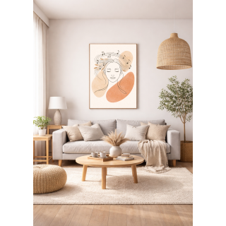 Illustration musique intérieure et douceur féminine – Lignes de Douceur