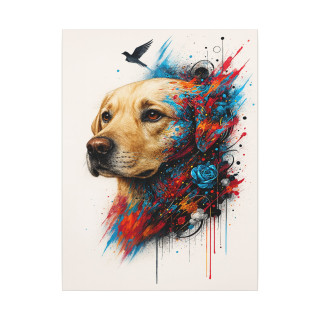 Chien coloré moderne – Poster & toile 30x40 / 40x60 | Art abstrait