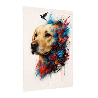 Chien coloré moderne – Poster & toile 30x40 / 40x60 | Art abstrait