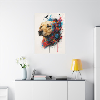 Chien coloré moderne – Poster & toile 30x40 / 40x60 | Art abstrait