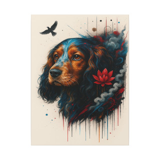 Illustration chien artistique – Poster & toile 30x40 / 40x60