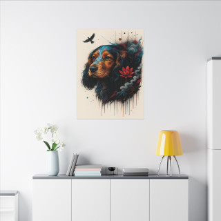 Illustration chien artistique – Poster & toile 30x40 / 40x60