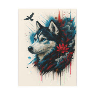 Illustration chien moderne coloré – Poster & toile 30x40 / 40x60