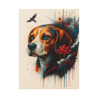 Illustration chien coloré moderne – Poster & toile 30x40 / 40x60
