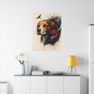 Illustration chien coloré moderne – Poster & toile 30x40 / 40x60
