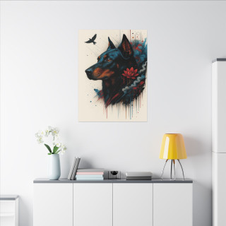 Illustration chien moderne  – Poster & toile 30x40 / 40x60
