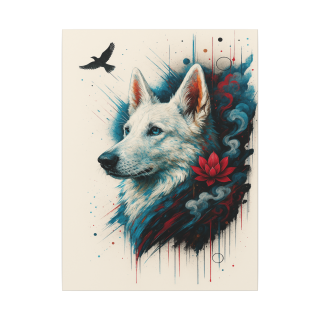 Illustration chien artistique – Poster & toile 30x40 / 40x60