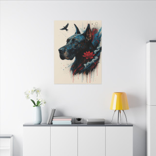 Illustration chien moderne  – Poster & toile 30x40 / 40x60