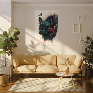 Illustration chien coloré – Poster & toile 30x40 / 40x60