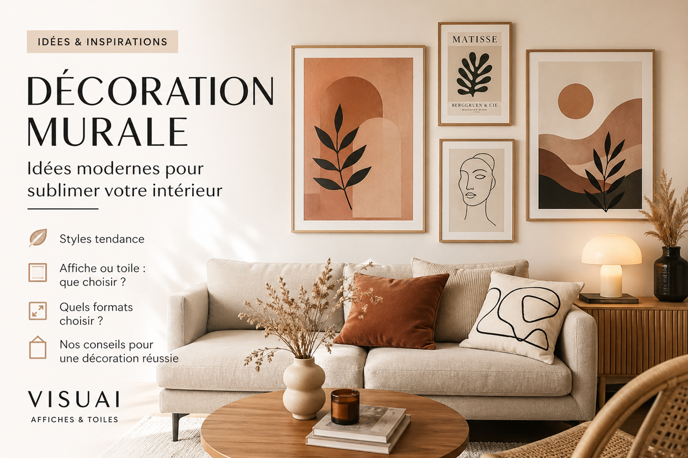 Décoration murale : idées modernes avec affiches & toiles | VISUAI