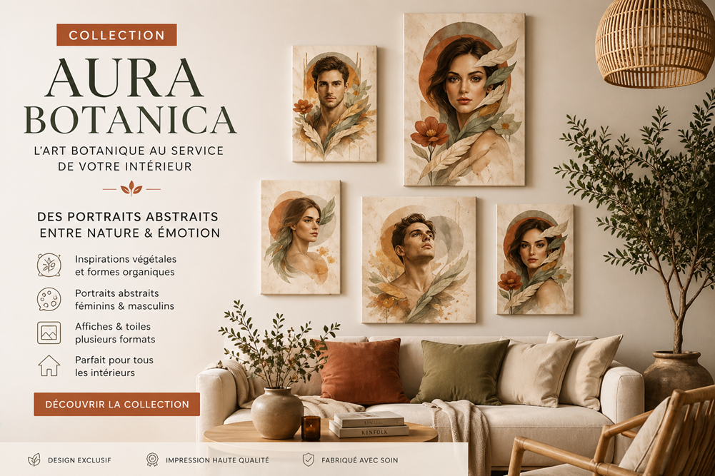 Aura Botanica : affiches et toiles modernes pour une décoration murale élégante