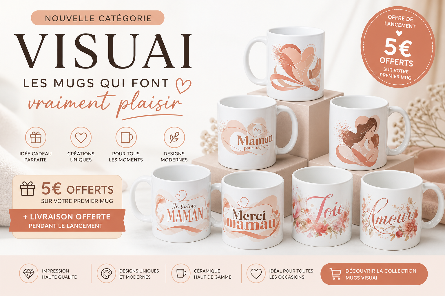 Nouvelle catégorie VISUAI : les mugs qui font vraiment plaisir