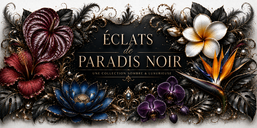 Éclats de Paradis Noir : la collection de mugs panoramiques où les fleurs tropicales rencontrent le luxe obscur
